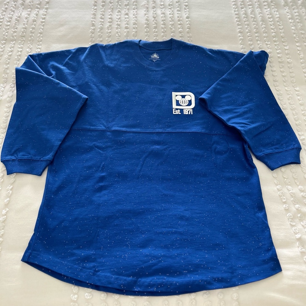Disney Spirit Jersey Royal Blue With Sparkle Worn One Time Size Small Like New
